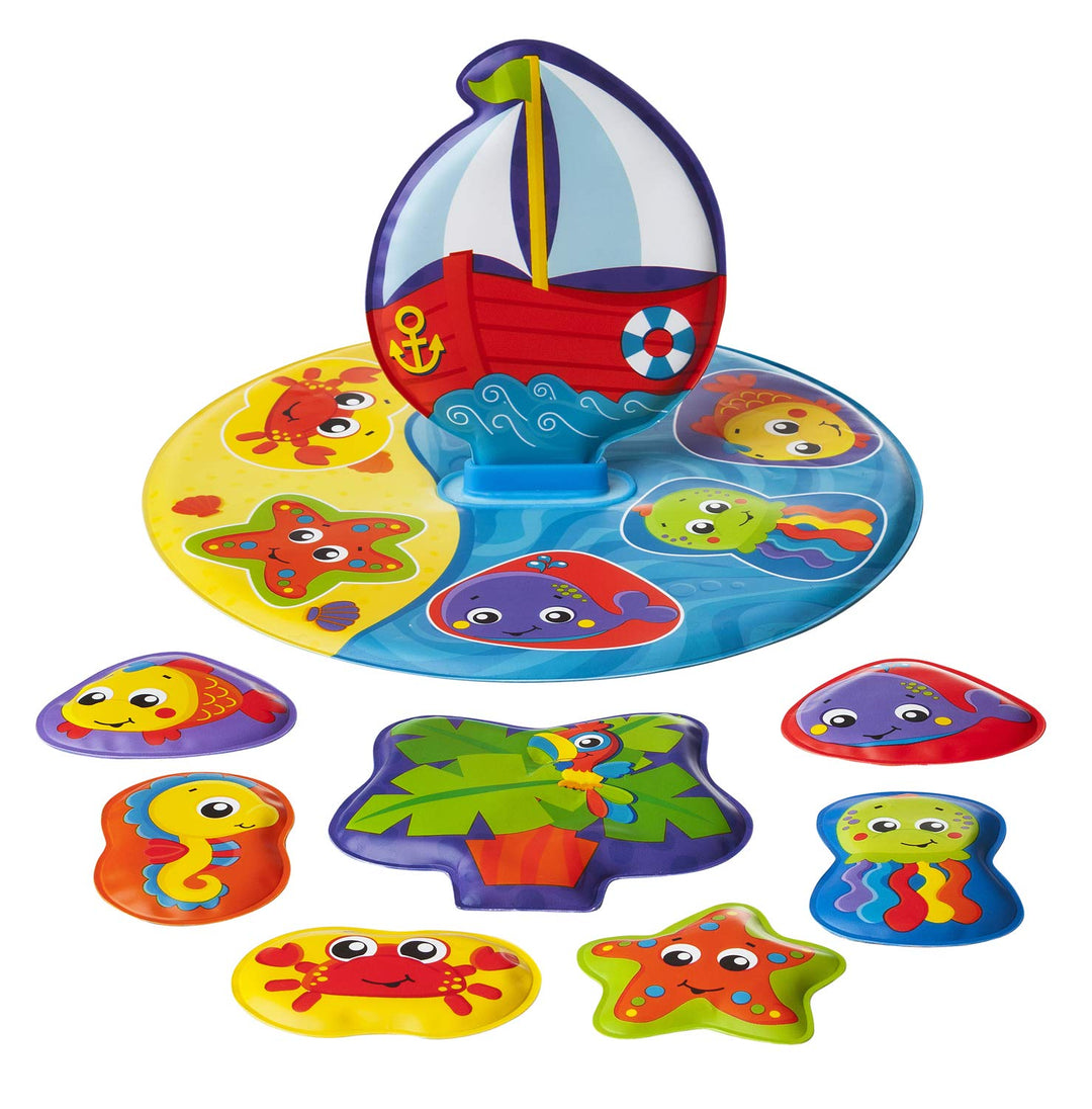 Playgro Badepuzzle, 9-teilig, Mit bunten Tiermotiven, Ab 6 Monaten, BPA-frei, Grösse: 25 x 25 cm, Fl
