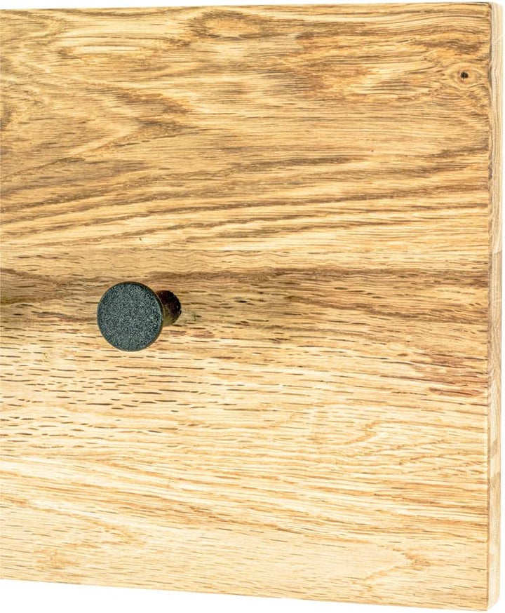 HAKU Möbel Wandgarderobe, Massivholz, eiche geölt-schwarz, B 80 x T 6 x H 20 cm Eiche Geölt-schwarz