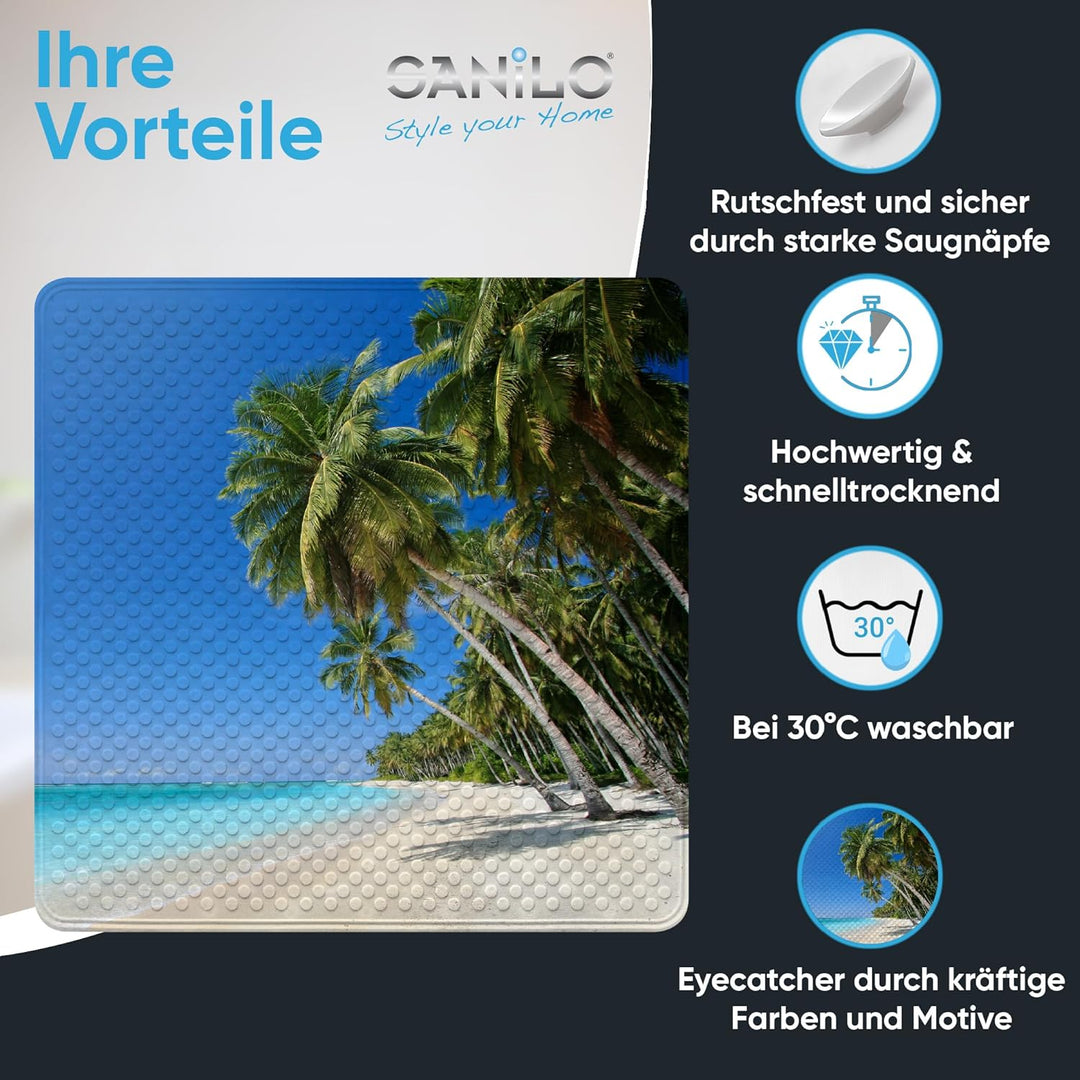 Sanilo Badematte 53 x 53 cm, rutschfeste Duschmatte für Dusche und Badewanne, Antirutschmatte maschi