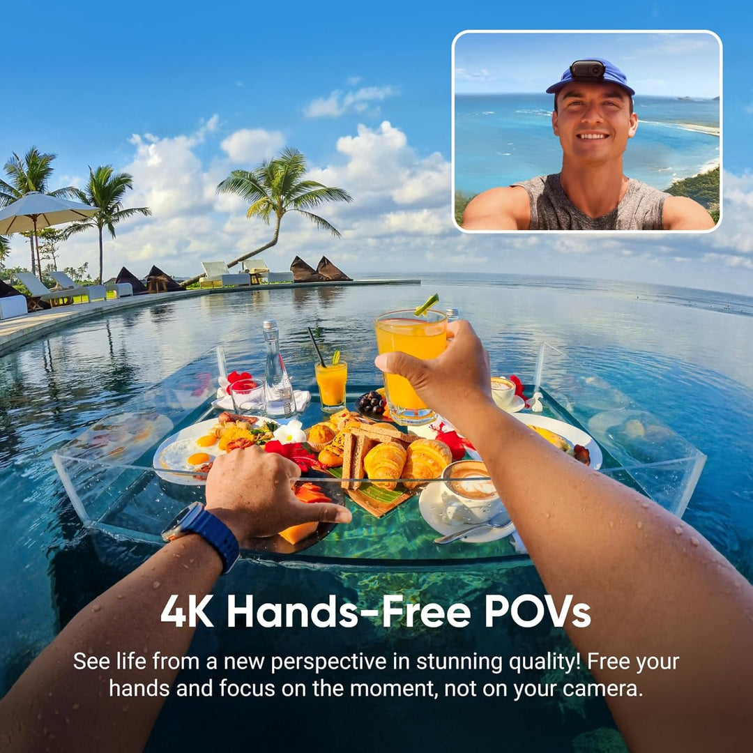 Insta360 GO 3S 128 GB Nachtschwarz- Tragbare 4K Mini-Kamera, Freihand-POVs, Überall anbringbar, Stab