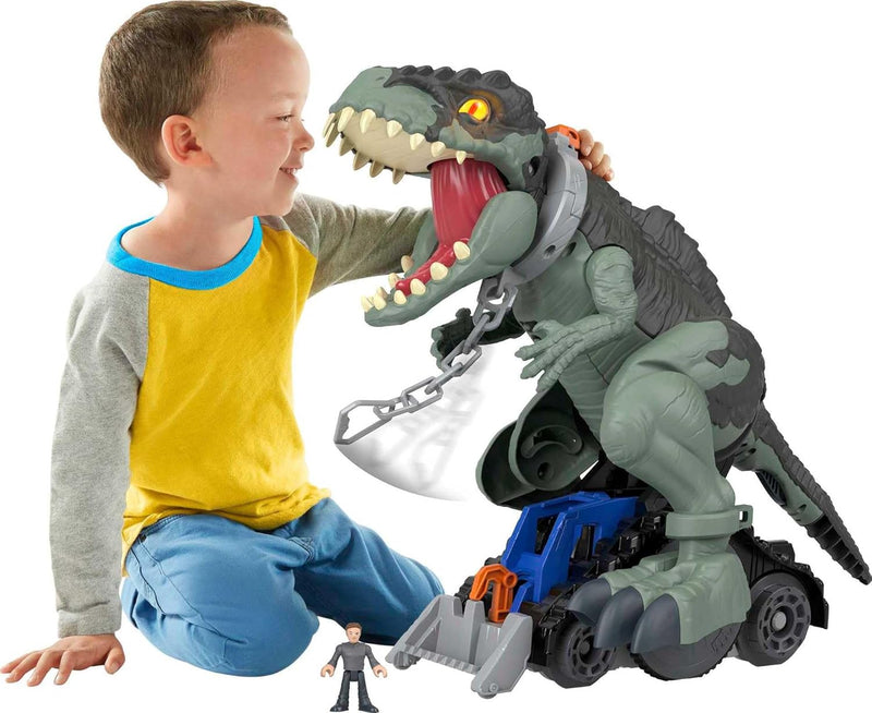 Fisher-Price Imaginext GWT22 - Jurassic World Stapf- und Beissaction Riesendino, ca 40 cm grosses Di