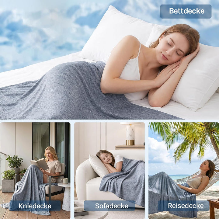 WOLTU Kühldecke mit Q-Max>0.45 fürs Schlafen, Sommerdecke Selbstkühlende Decke Mikrofaser Arc-Chill,
