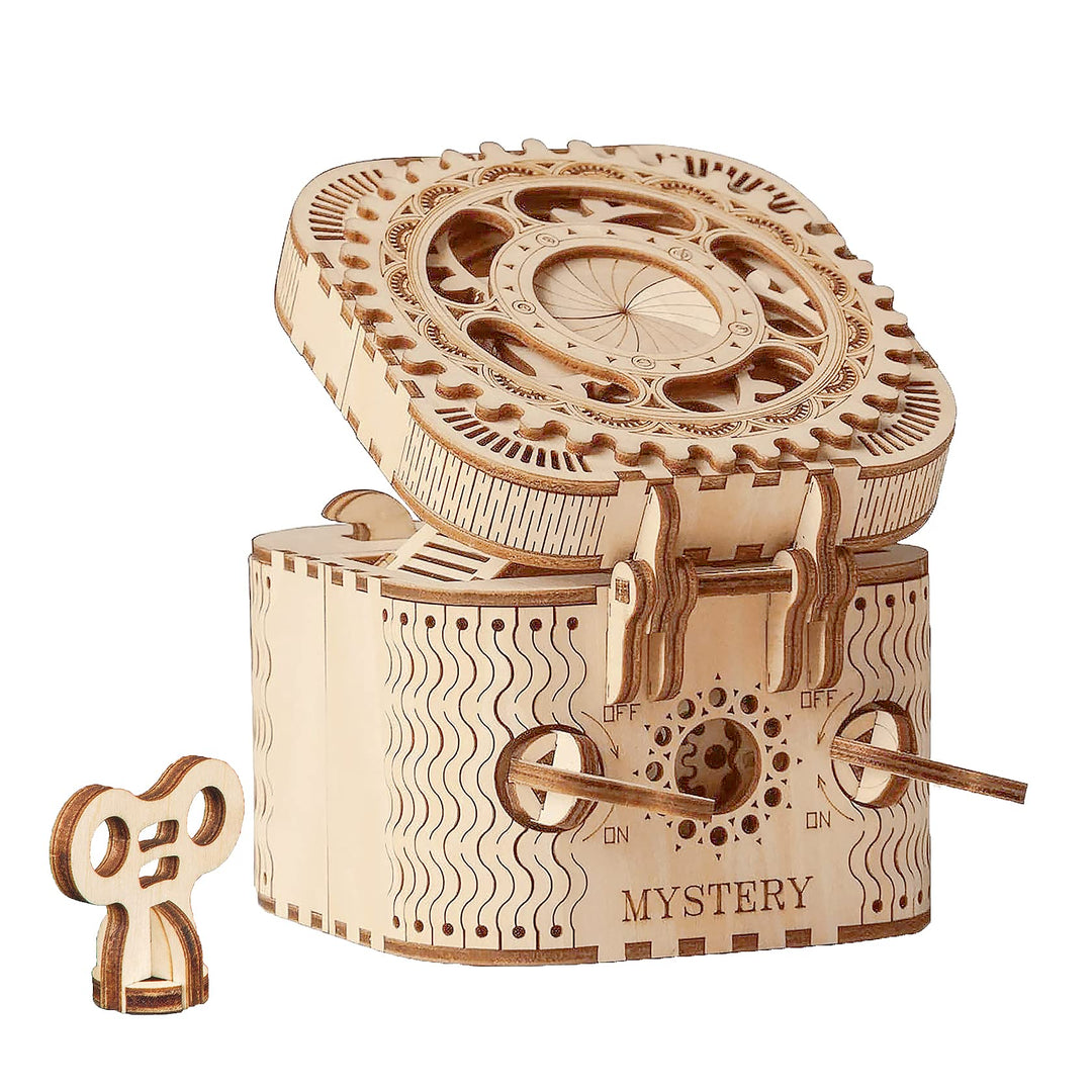 Robotime 3D Holzpuzzle Mechanische Modellbausätze Holz Puzzle Treasure Box Denksportaufgaben Knobels