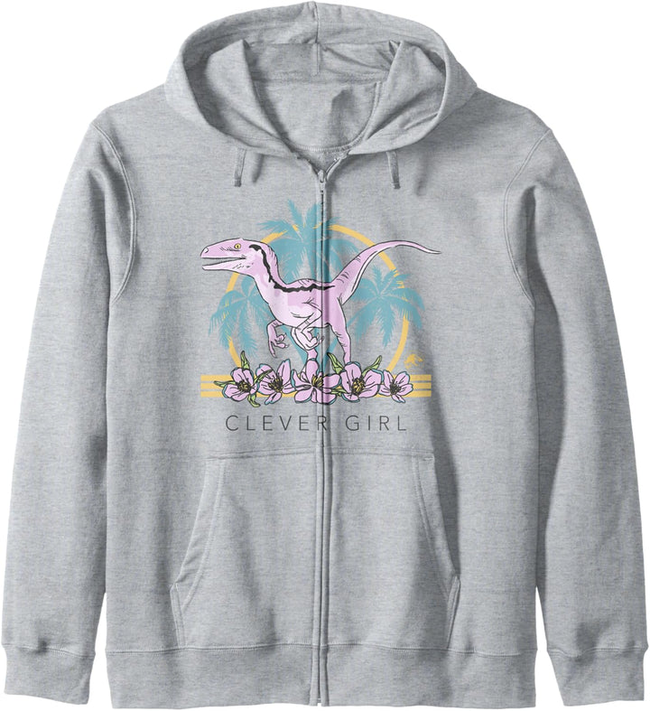 Jurassic World Raptor Clever Girl Floral Portrait Kapuzenjacke