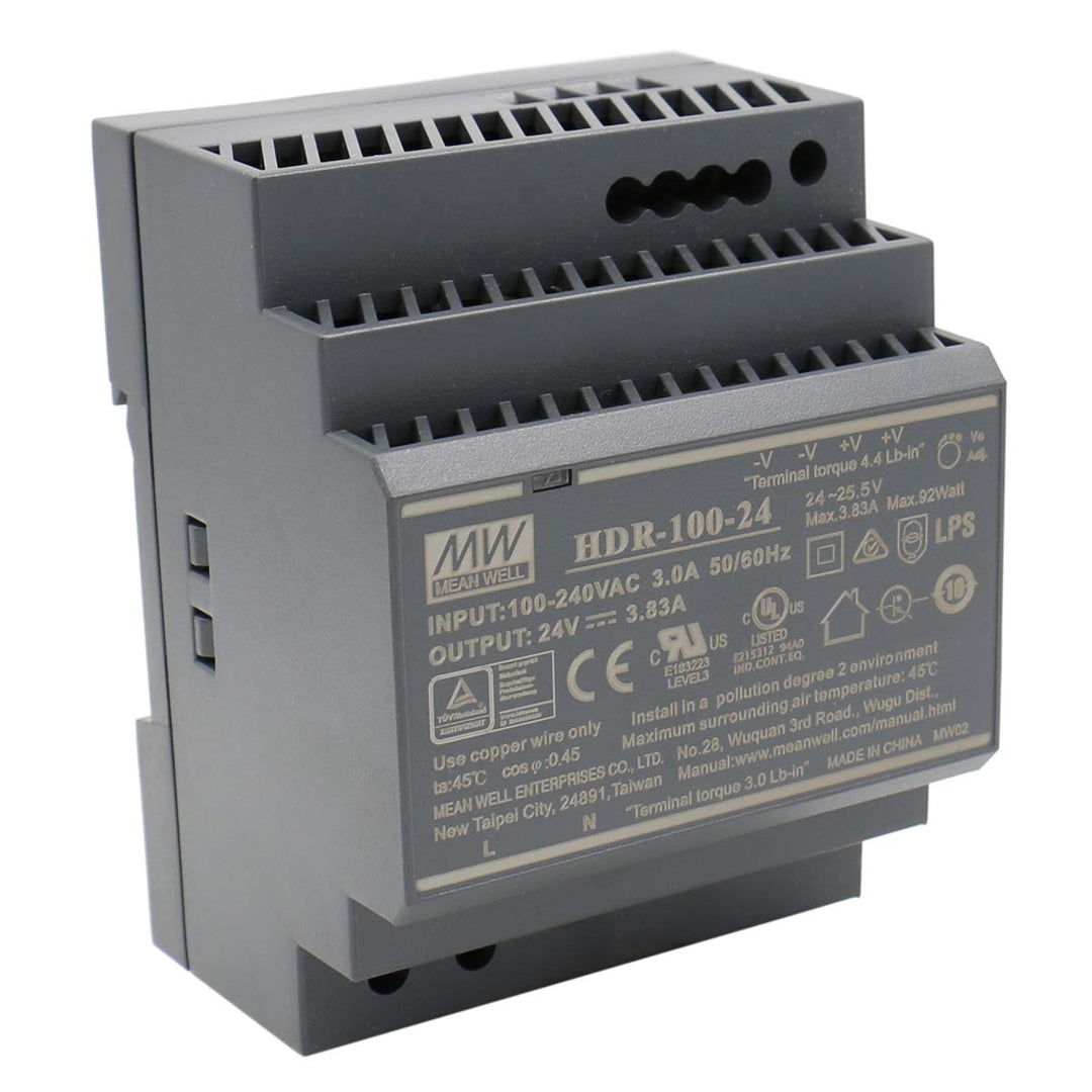 MEAN WELL HDR-100-24 AC-DC Ultra Slim DIN Rail Netzteil CV, schwarz HDR-100-24 Single, HDR-100-24 Si