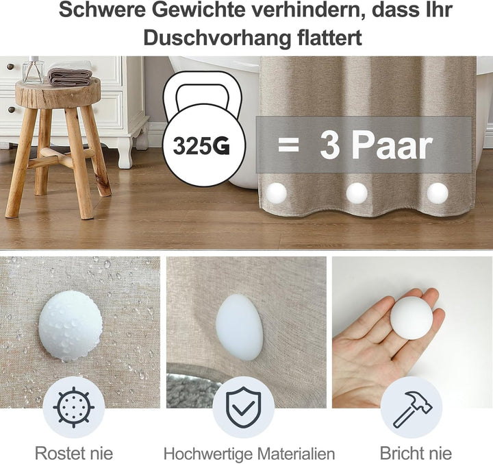 Duschvorhang Gewichte, robuste magnetische Gewichte an der Unterseite mit rostfreier Silikonbeschich