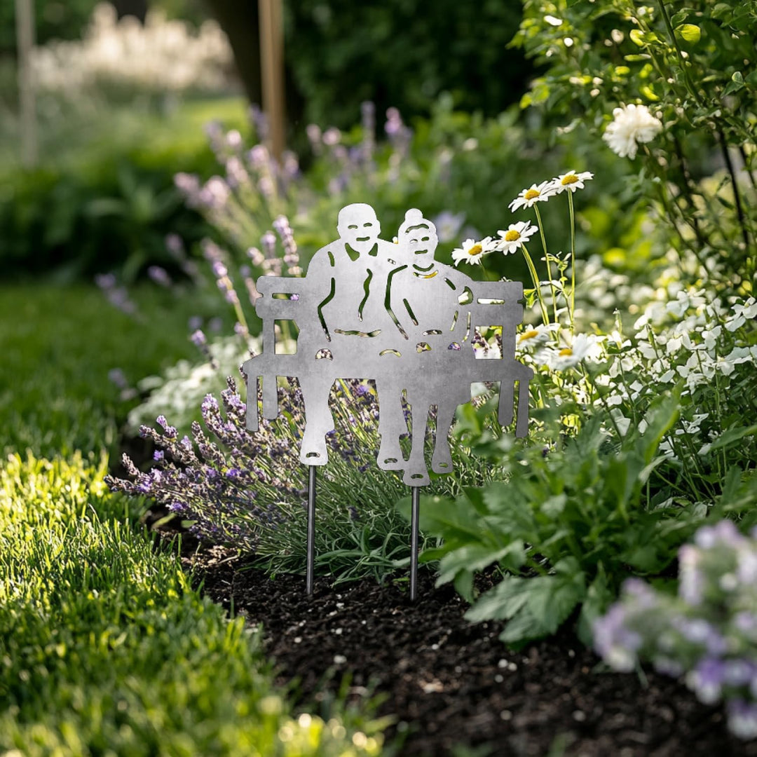 VERDOBA Altes Pärchen Gartendeko Rost - Oma und Opa Figuren Garten Deko - Gartenstecker Rost - Oma u