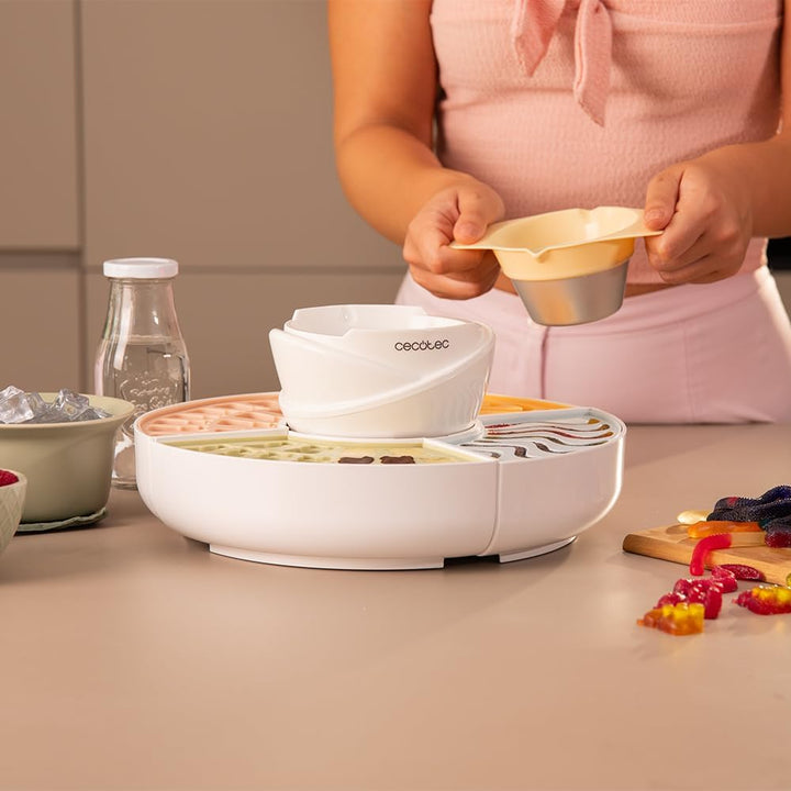 Cecotec Süssigkeitenmaschine - Schokoladenfondue - Gummy Maker Fun&Sugar Gummy. 2-in-1, 40 W, 4 Sili
