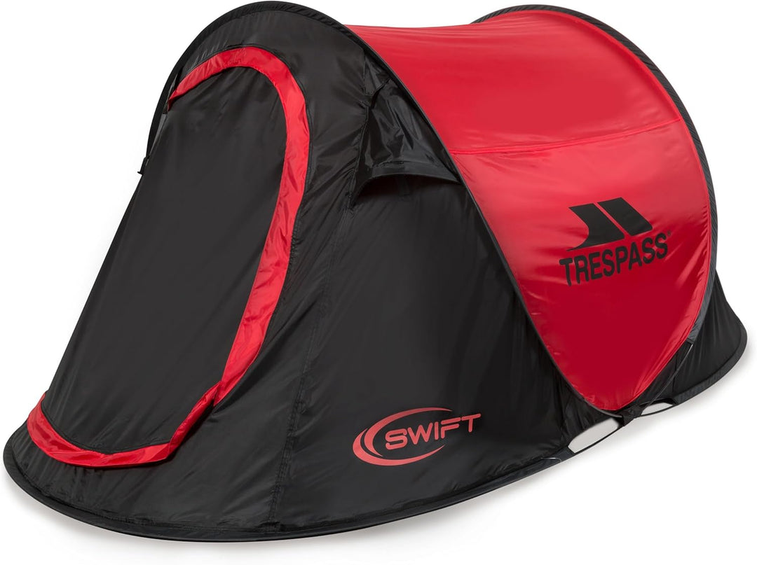 Trespass Swift Pop-Up-Zelt für 2 Personen F/S Red/Black, F/S Red/Black