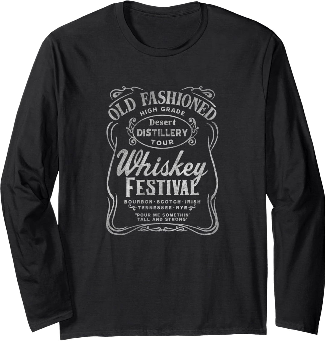 Old Fashioned Whiskey Festival Desert Distillery Tour Langarmshirt