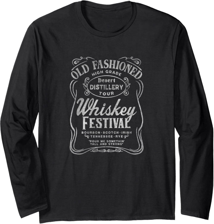 Old Fashioned Whiskey Festival Desert Distillery Tour Langarmshirt