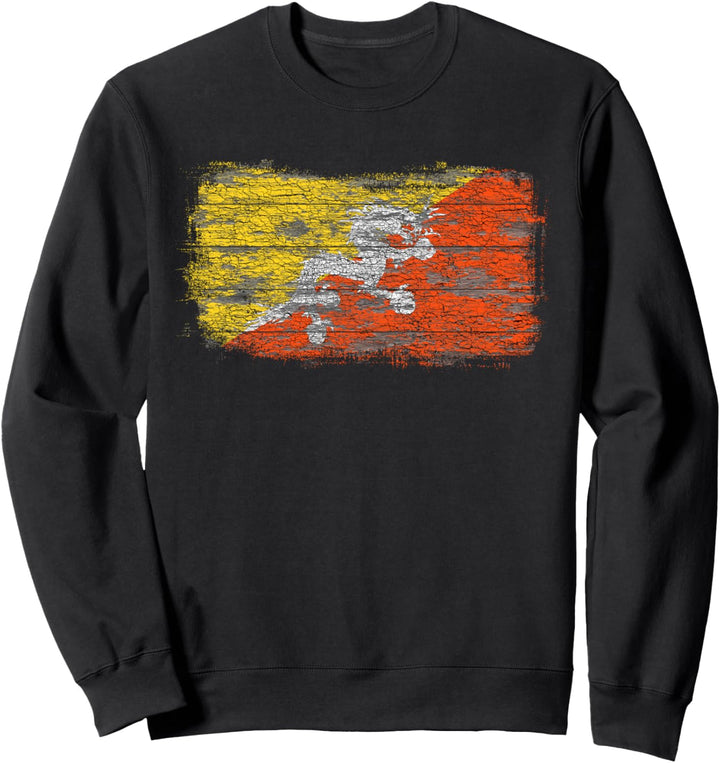 Rustikale Nationalflagge von Bhutan Sweatshirt