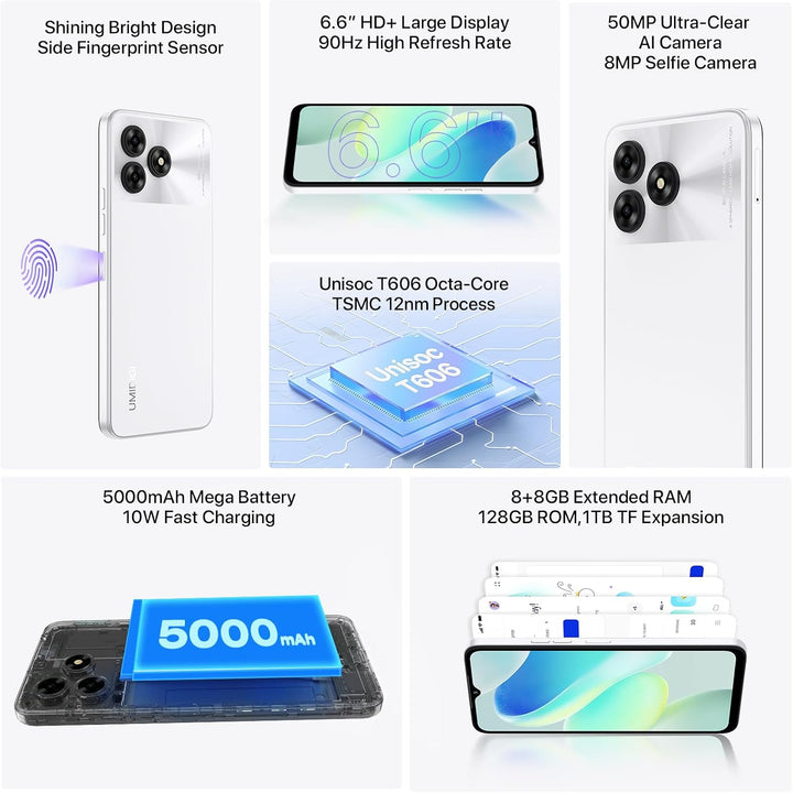 UMIDIGI G5 Smartphone Ohne Vertrag, 16GB+128GB/1TB, Handy Ohne Vertrag Android 13, 50MP+8MP, 6.6" HD