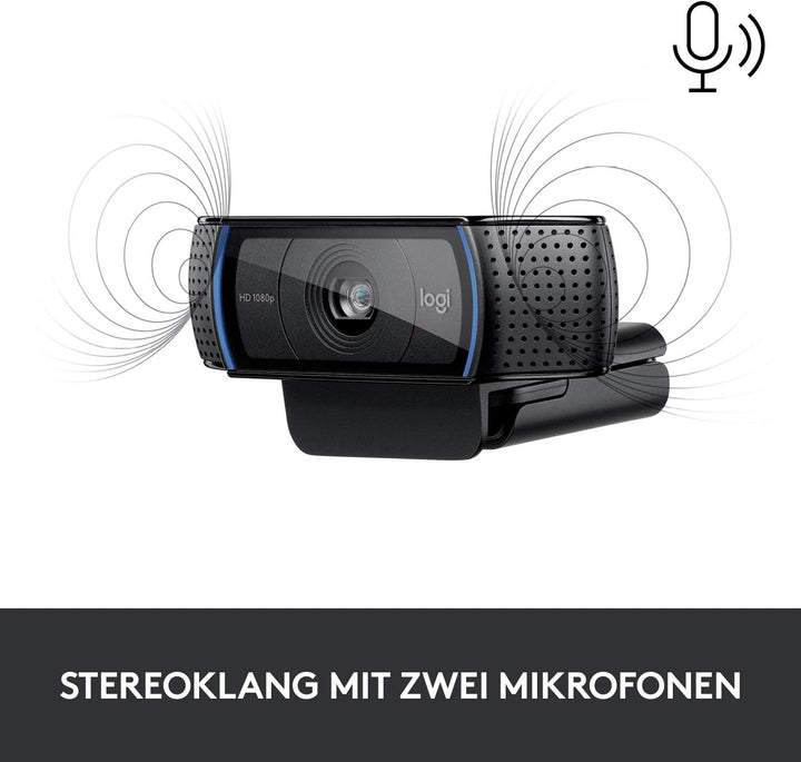 Logitech C920s HD PRO Webcam, Full-HD 1080p, 78° Blickfeld, Autofokus, Belichtungskorrektur, USB-Ans