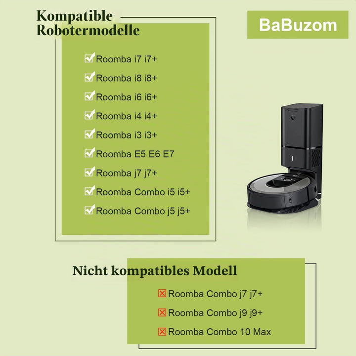 Ersatzteile Zubehör für iRobot Roomba i1+ i2+ i3+ i4+ i5+ i6+ i7+ i8+ j5+ j6+ j7+ j8+ (Nicht für Com