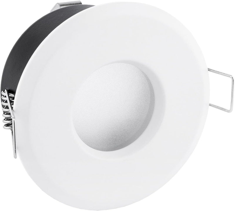 linovum 10x LED Bad Einbaustrahler SET IP65 weiss rund 230V - Ideal für Badezimmer, Küche oder Ausse