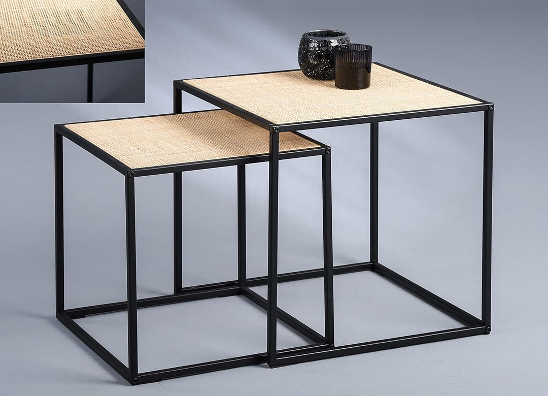 M2 Kollektion 2-Satztisch, Metall, Braun, Schwarz, Luke, Luke