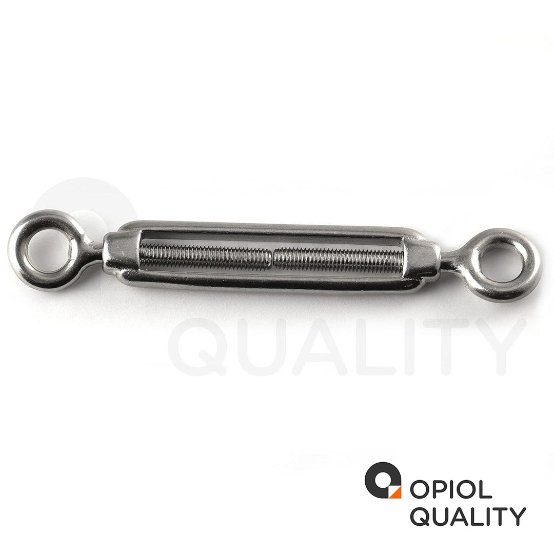 OPIOL QUALITY® Spannschloss Auge - Auge M10 aus Edelstahl A4 V4A (10 Stück) ähnl. DIN 1480 Spannschl