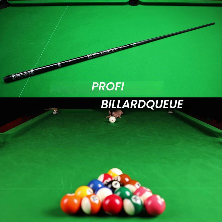 Billardqueue-Stick aus Karbonfaser, 597 - 595 g, professionelle 13 mm Regenbogenspitze, 3/8 x 8 Gele