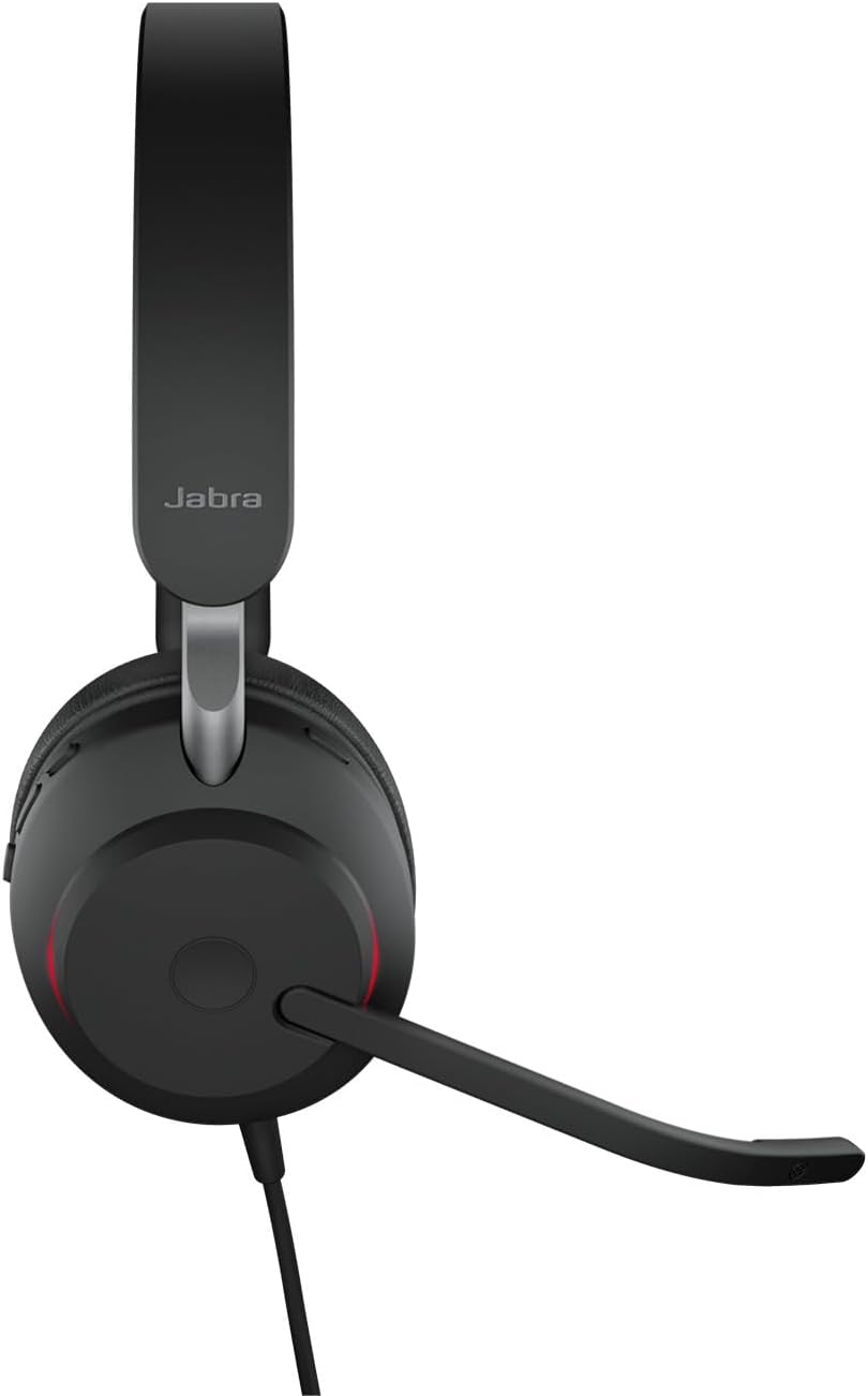 Jabra Evolve2 40 SE - Kabelgebundenes Stereo-Headset mit Geräuschunterdrückung und 3-Mikrofon-Techno