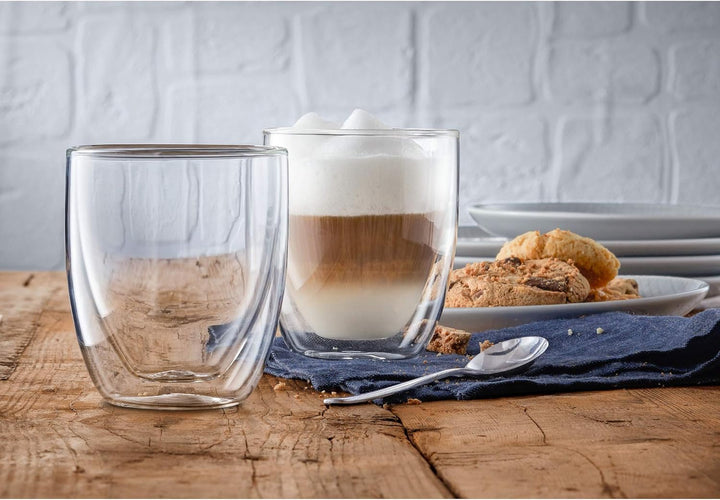 WMF Kult doppelwandige Cappuccino Gläser Set 6-teilig, doppelwandige Gläser 250ml, Schwebeeffekt, Th