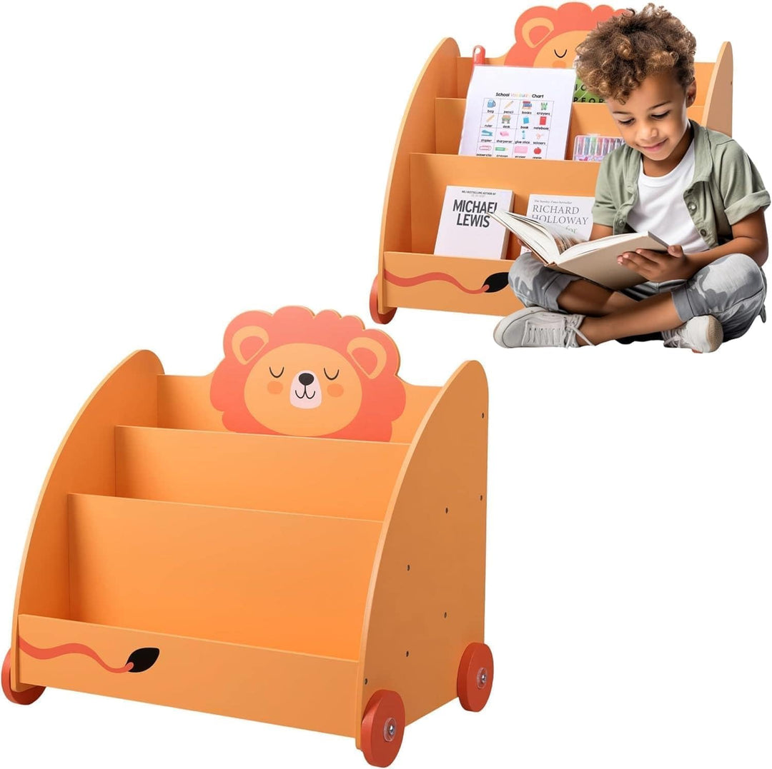 Navaris Bücherregal für Kinder - Kinderzimmer Regal für Bücher und Spielzeug aus Holz - 60 x 58 x 40
