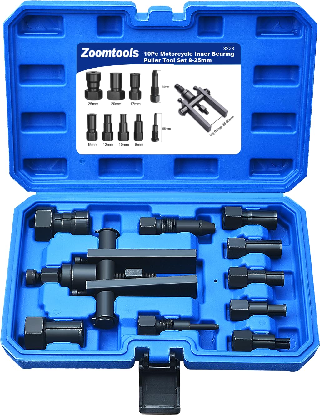 Motorrad-Innenlager-Abzieher-Werkzeug-Set, Motorrad-Innenlager-Entfernungswerkzeug-Set, 8–25 mm, 10-
