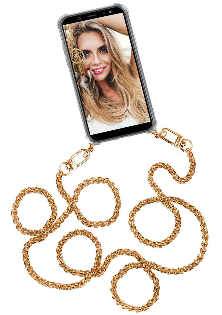 ONEFLOW Handykette abnehmbar kompatibel mit Nokia 7.1 - Hülle mit Band, Handyhülle mit Kette aus Met