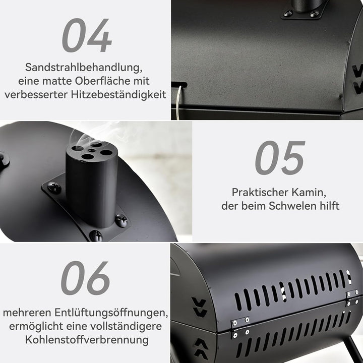 BBQ Grill Tragbar Grill Holzkohlegrill Klappbar Camping Grill Doppelseitig Räuchergrill für Outdoor