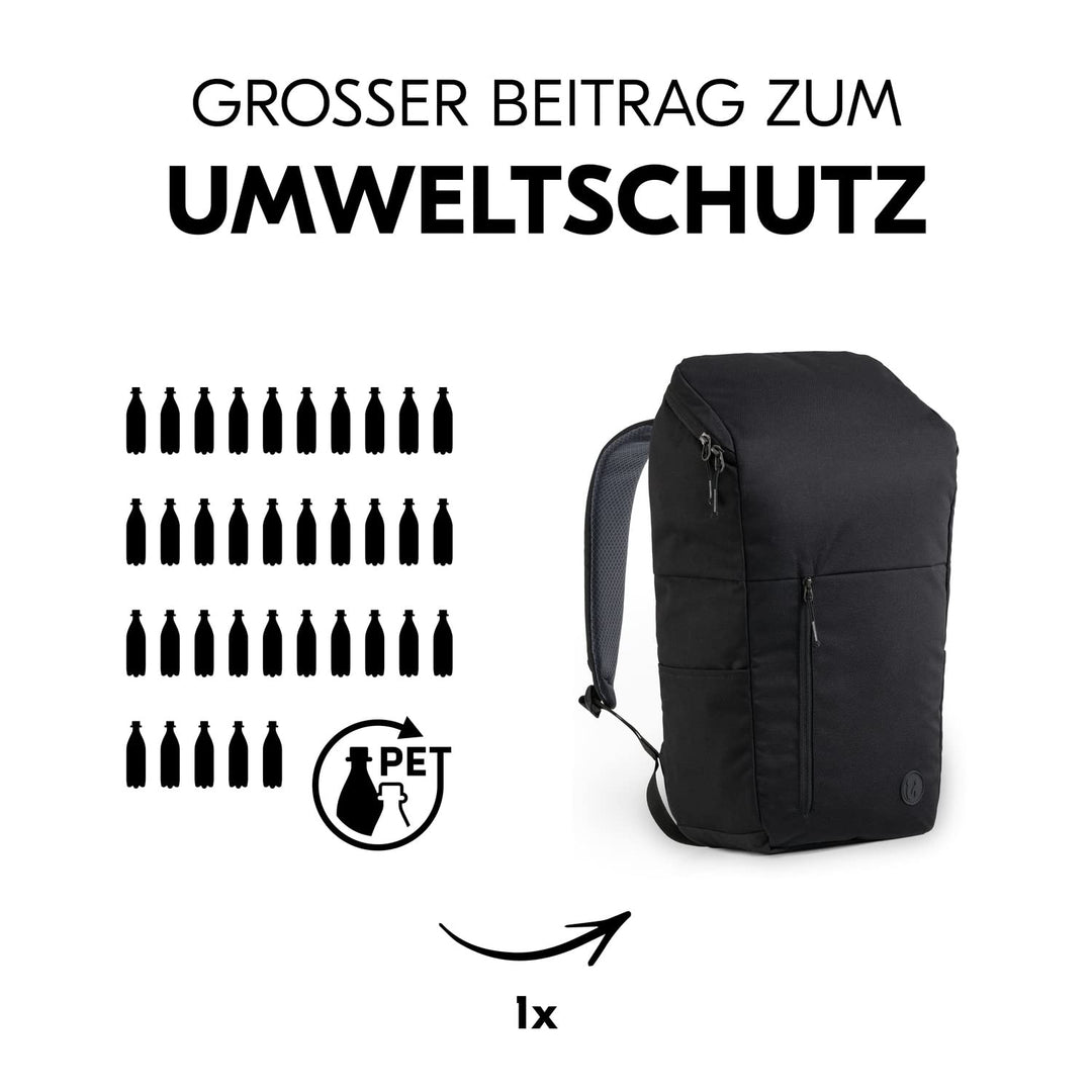 hauck Pack N Walk, Schwarz - Wickelrucksack und Wickeltasche 22 Liter mit Innentaschen, Aussenfächer