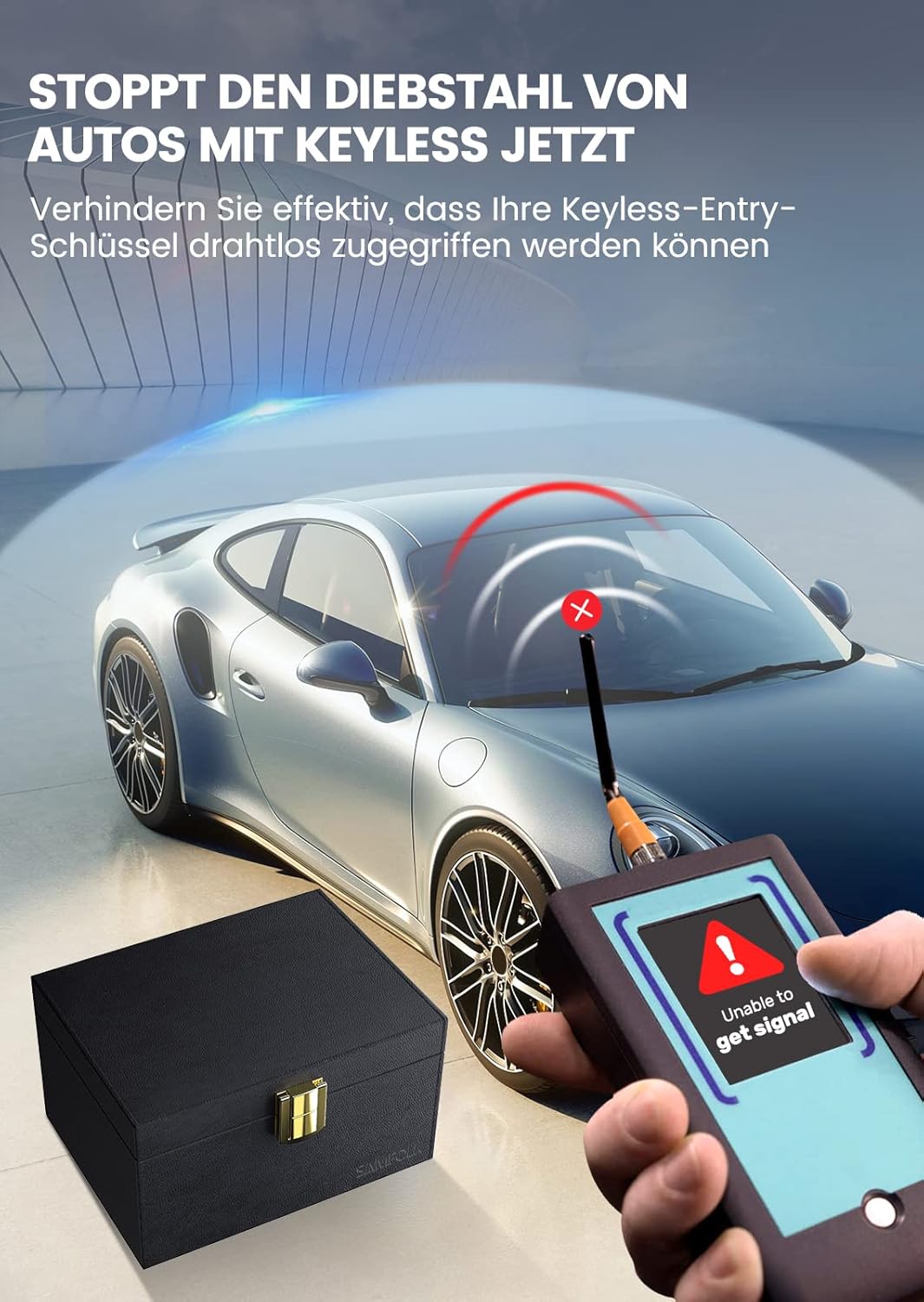 Samfolk Keyless Go Schutz Autoschlüssel Box, Faraday Box und Bags 2 Stück, Keyless Go Schutz Autosch