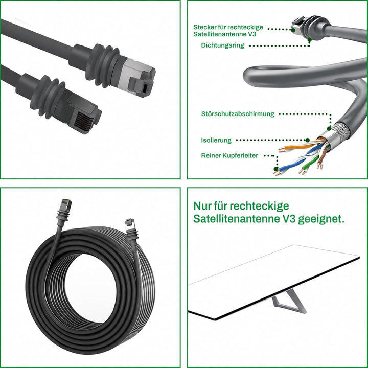 DEWIN Starlink Gen 3 Kabel, Starlink Gen 3 Kabel Wasserdichtes Starlink-Kabelverlängerung Verlängeru