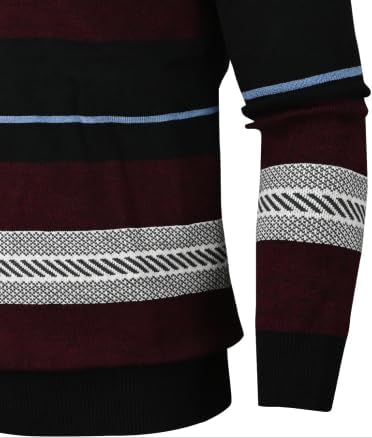 Soltice Herren Langarm Sweatshirt mit Brusttasche, Gestreifter Strickpullover mit Kragen, Meliert, W