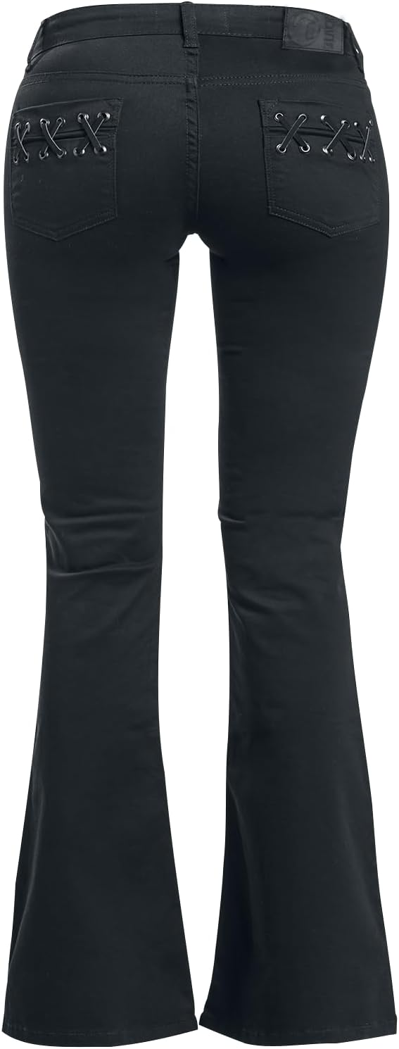 Black Premium by EMP Damen Schwarze Jeans mit Schlag W32L34