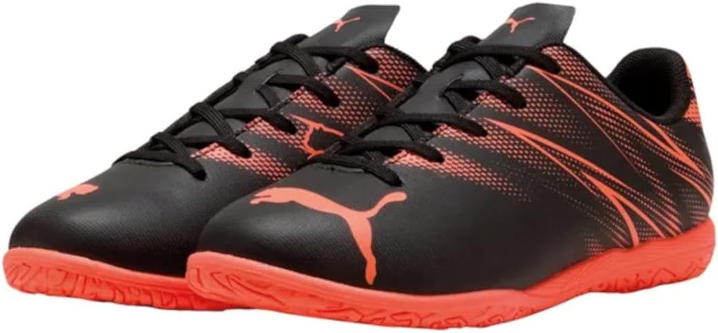 PUMA Unisex Kinder Attacanto It Jr Soccer Shoe 28 EU Puma Black Glowing Red, 28 EU Puma Black Glowin