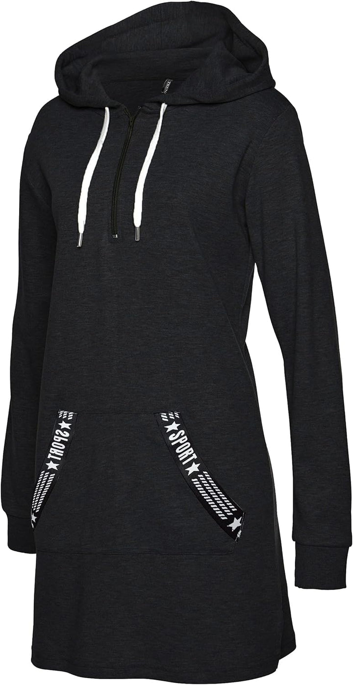 TrendiMax Damen Hoodie Kleid Herbst Langarm Sweatshirts Kapuzenpullover Streetwear Jumper Pullover M