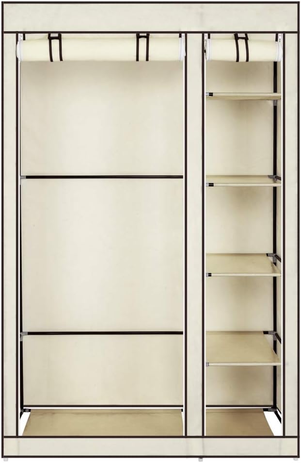 LEADZM Kleiderschrank, Faltschrank Stoffschrank Faltbare Garderobe Canvas mit Reissverschluss, Fäche