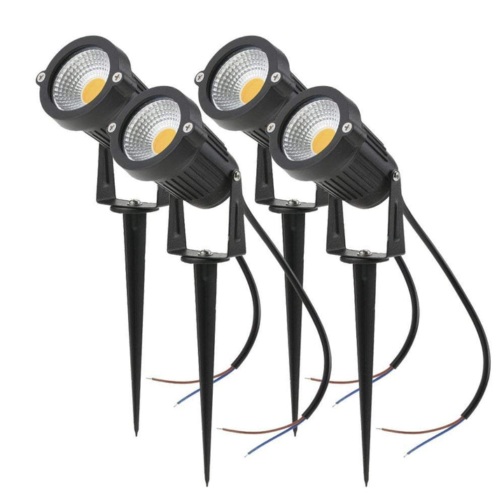 4 PCS 5W COB LED Gartenleuchte mit Erdspiess Gartenstrahler IP65 wasserdicht 85-265V/AC für Garten,