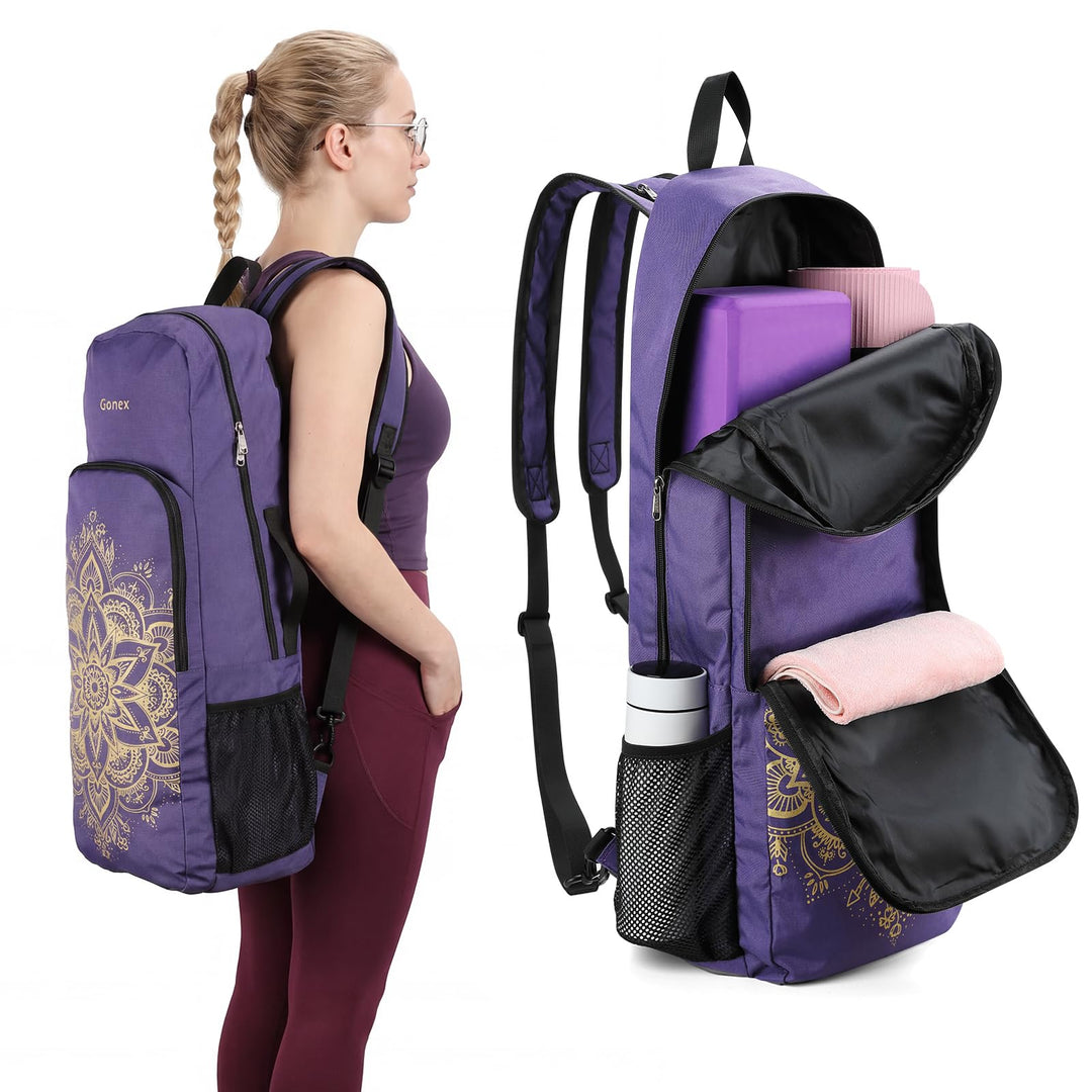 Gonex Yoga Tasche Damen, Konvertierbarer Yogatasche Rucksack mit Nassfach | 600D Polyester, Fits Mos