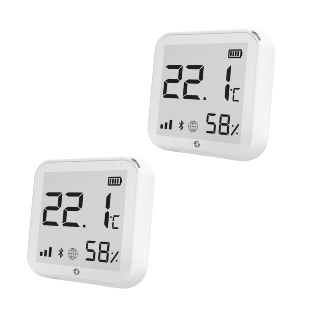 Shelly Plus H&T 2er Pack Wireless Luftfeuchtigkeit und Temperatur Sensor, Hygrometer Monitor, Smart