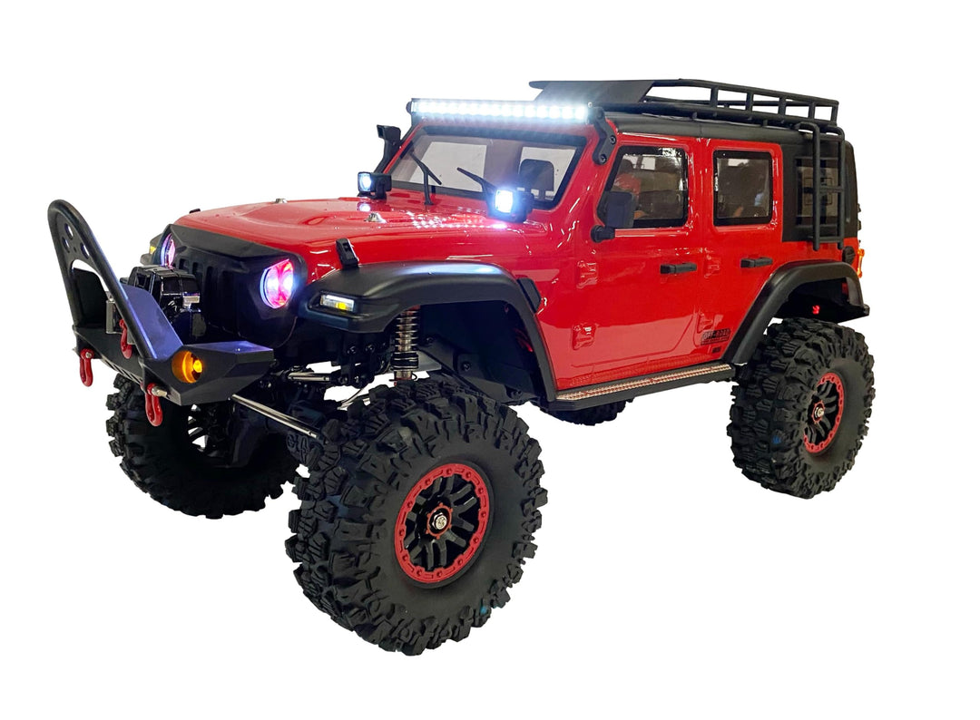 Crawler RC DF-4S Pro rot 4WD mit LEDs und Seilwinde 1/10-3164