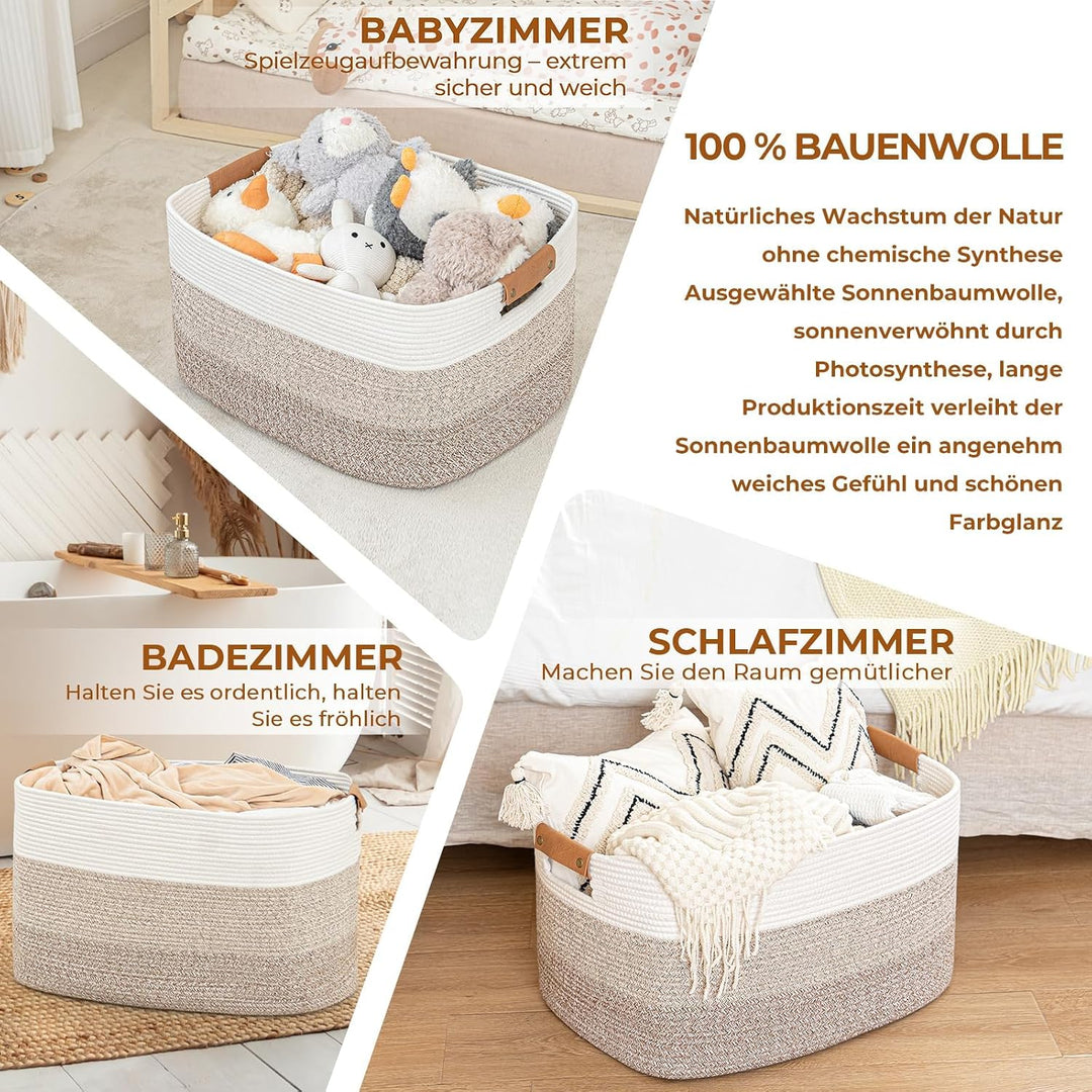 danpinera Wäschekorb, Korb Aufbewahrung, Faltbarer Wäschekorb, Aufbewahrungskorb für Baby Spielzeug,