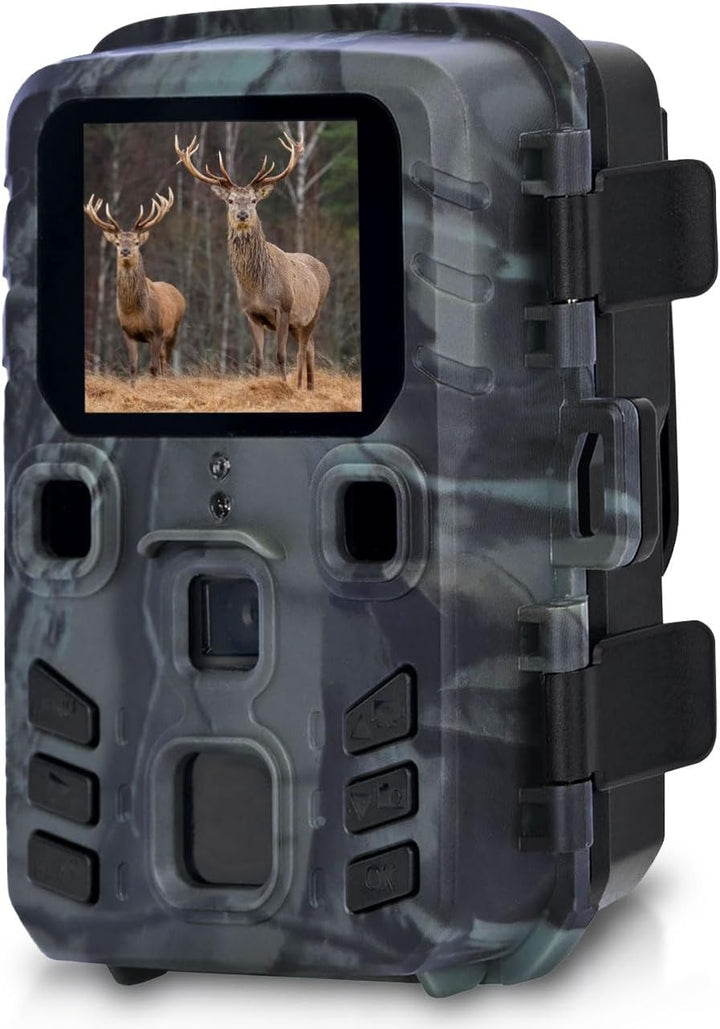 Kompakte Wildkamera, Full HD, PIR Bewegungssensor, Nachtsicht mit IR LEDs, IPX5, 180g leicht, Farbdi