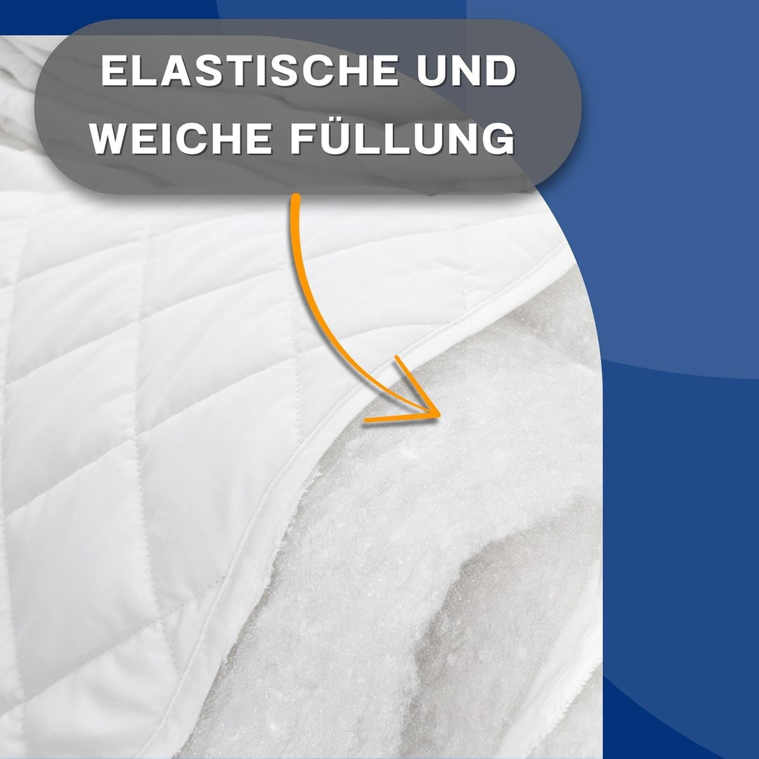 Bettdecke Ganzjahresdecke Steppdecke 135 x 200 cm - Schlafdecke warm Steppbettdecke Duvet weiss Set: