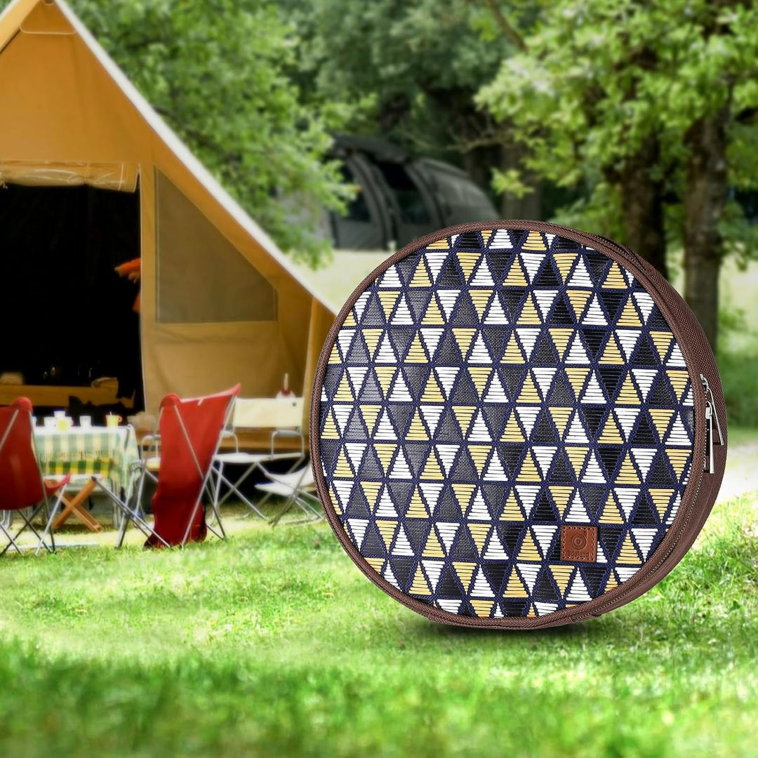 Odoland Campingbesteck Set Geschirrset 7 PCS aus Edelstahl Tafelservice mit Etui Messer Gabel Löffel