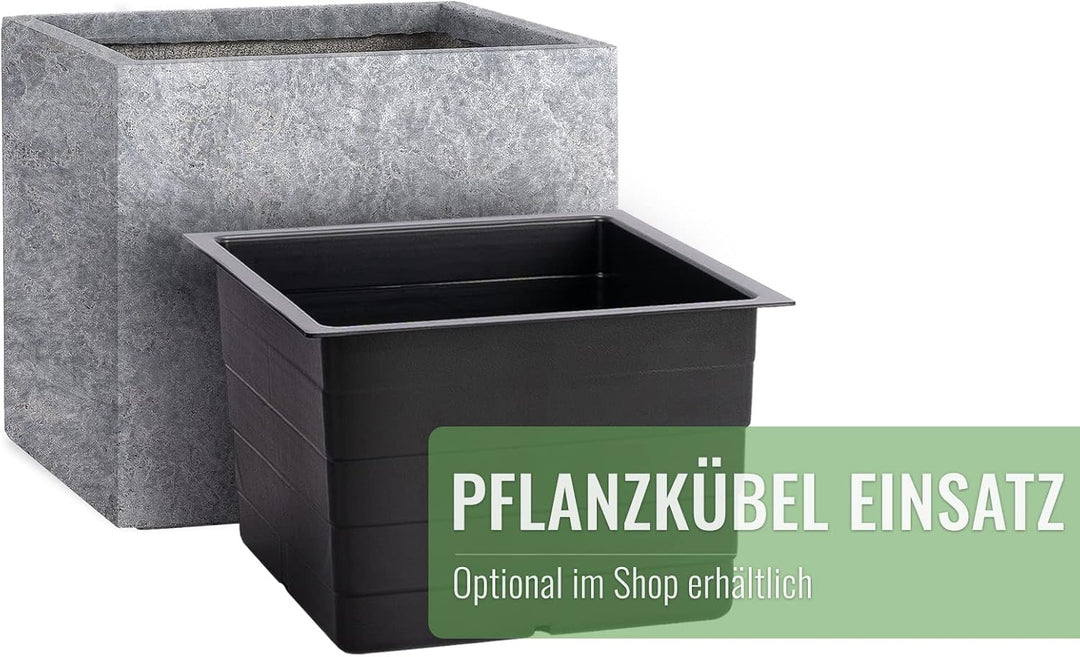 Pflanzwerk® Pflanzkübel Cube Lava Hellgrau 30x34x34cm Blumentopf *Frostbeständige Blumenkübel* *UV-S