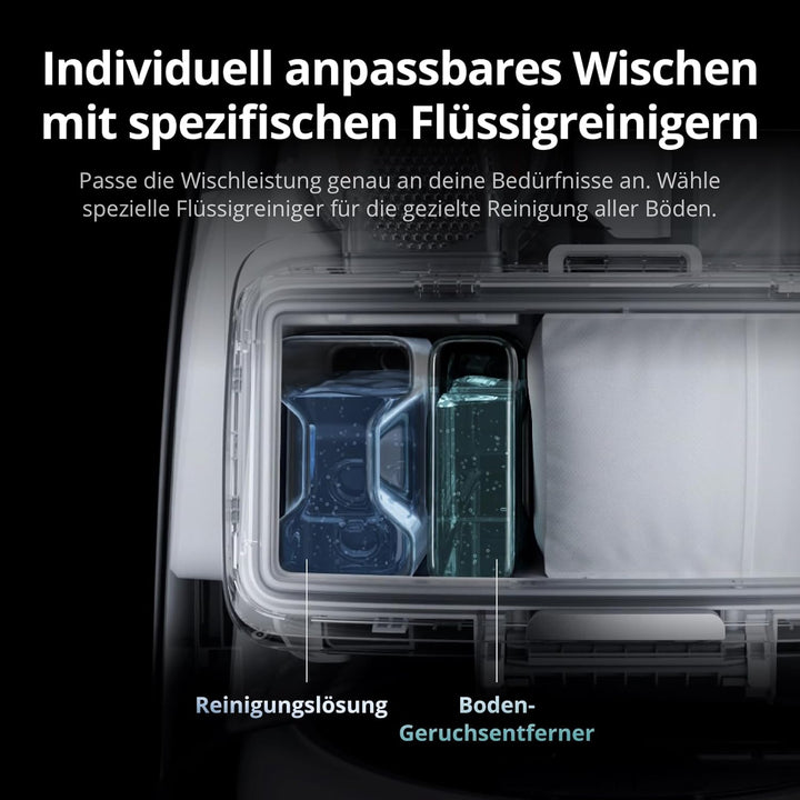 DJI ROMO P mit Wischmopp, Saugroboter mit Wischfunktion, 25.000 Pa Saugkraft, Hinderniserkennung auf