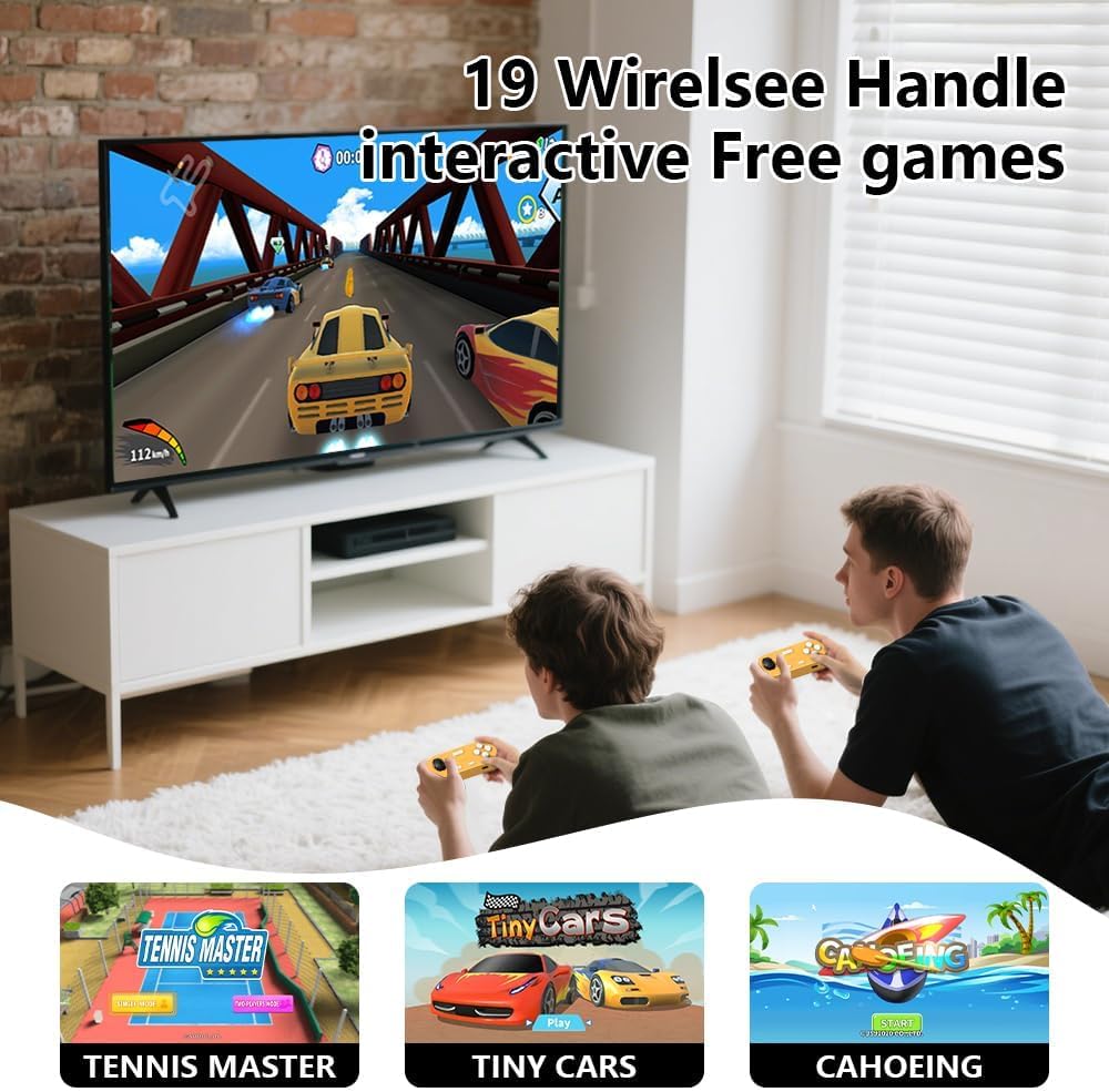 TV-Spielkonsole, Consola de Videojuegos 4 GB RAM + 64 GB ROM, Maschine mit kabellosem Gamepad Somato