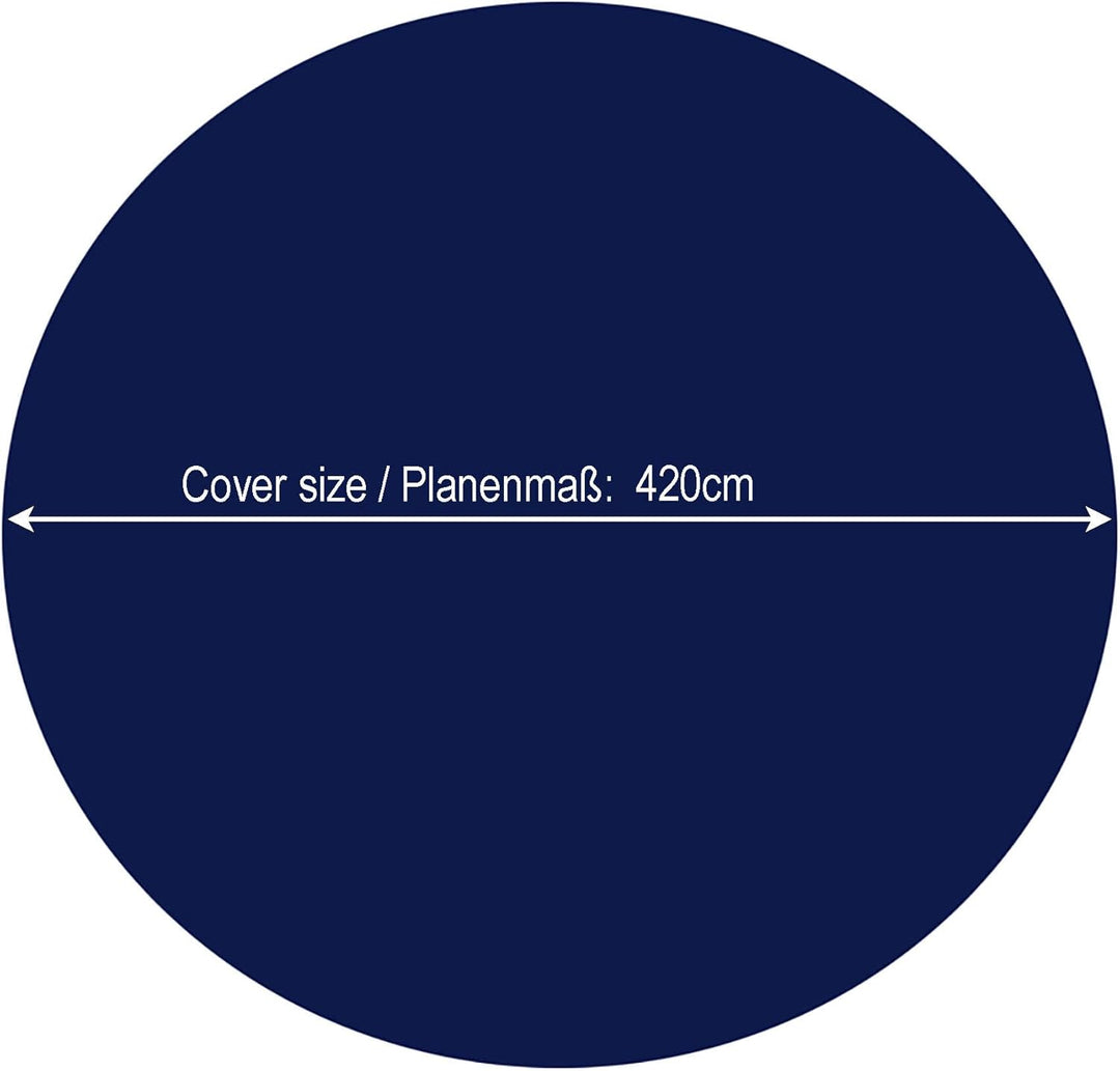 QUICK STAR Poolabdeckung Rund für 320-366 cm Pools | Planenmass Ø 420 cm | Blau | Sommer & Winter Po