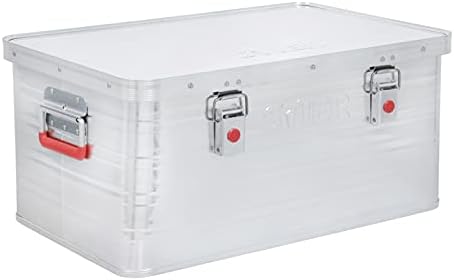 STIER Alubox, Aluminiumbox 50L, Staub- und spritzwasserresistent, mit Gummidichtung und 2 Klapphandg